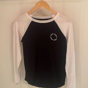 DKNY Sport Cotton Jewel Neck Long Sleeve Embroidered Tee